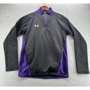 UNDER ARMOUR- Women's 1/4 zip up Black/Purple Knitted Pullover Shirt (A29 )